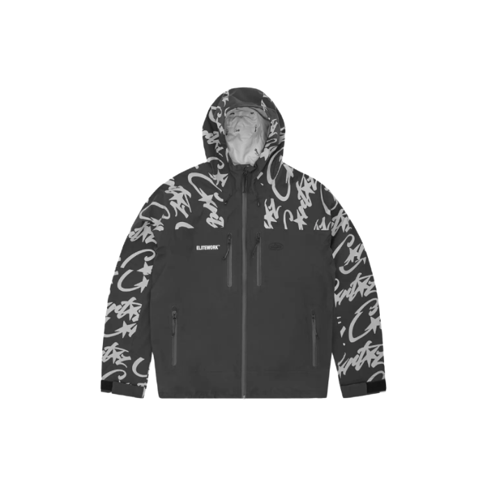 Corteiz Elitework Waterproof Shell Jacket 'Black'