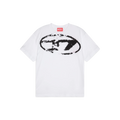 DIESEL T-shirt with distressed flocked logo