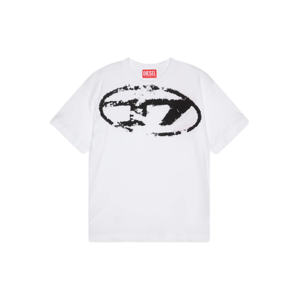 DIESEL T-shirt with distressed flocked logo