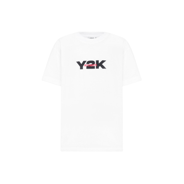 VETEMENTS White Y2K t-shirt with logo embroidery