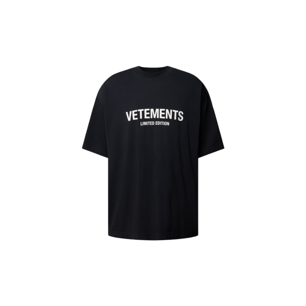 VETEMENTS Oversized T-Shirt mit Label-Print in anthrazit