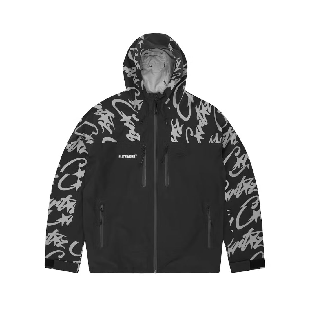 Corteiz Elitework Waterproof Shell Jacket 'Black'