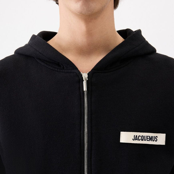 JACQUEMUS Gros Grain Logo Zip-Up Hoodie