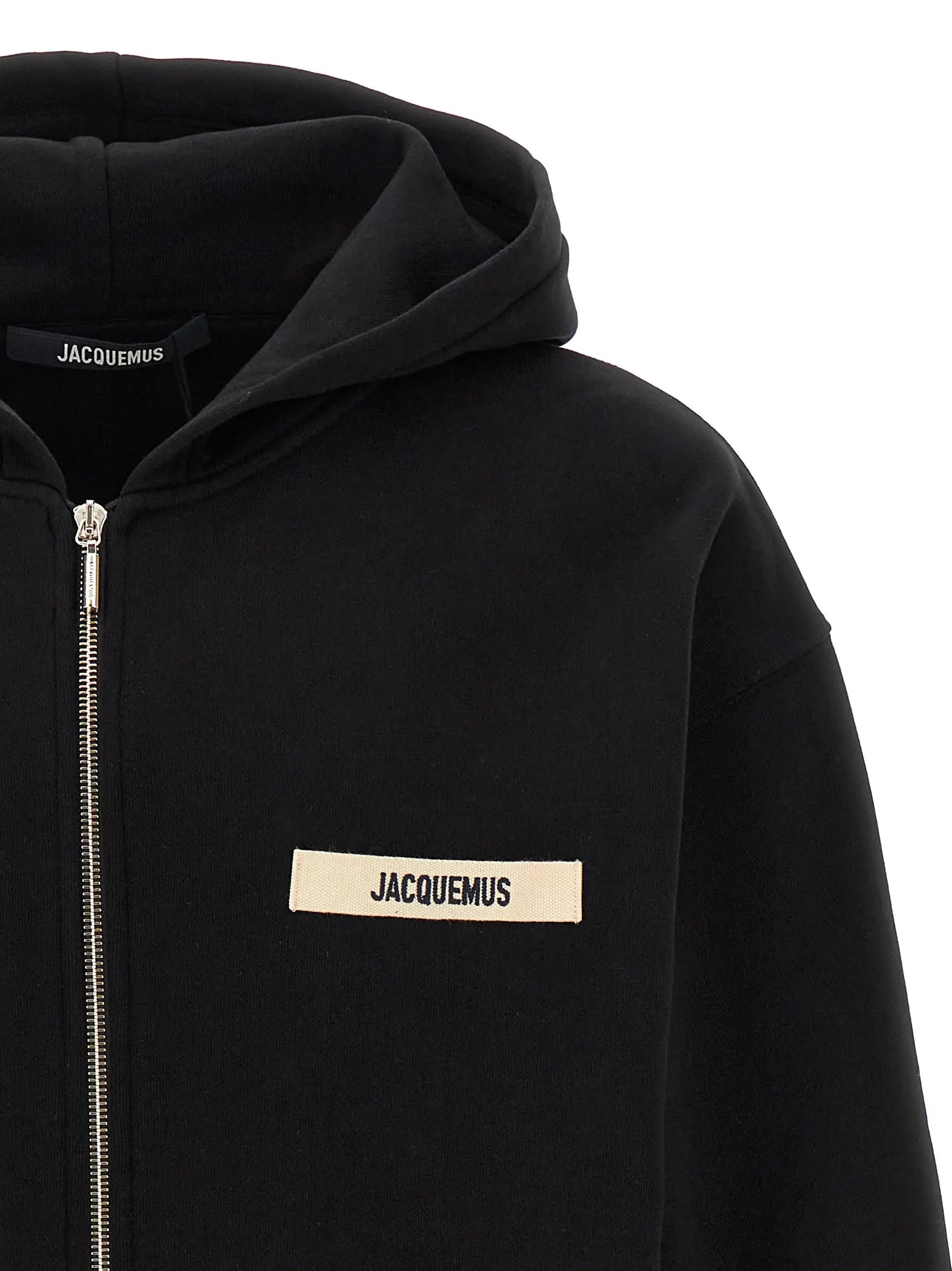 JACQUEMUS Gros Grain Logo Zip-Up Hoodie