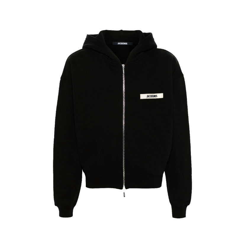 JACQUEMUS Gros Grain Logo Zip-Up Hoodie
