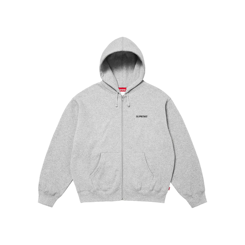 Supreme Thermal Zip Up Hoodie - Grey
