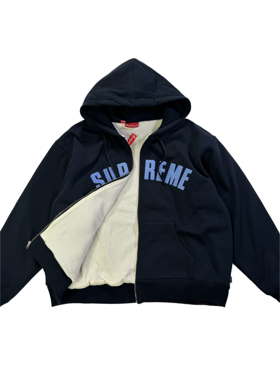 Supreme Arc Thermal Lined Zip Up Hooded Sweatshirt Navy