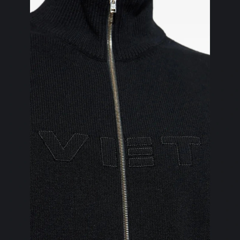 VET ZIP-UP BLACK SWEATER