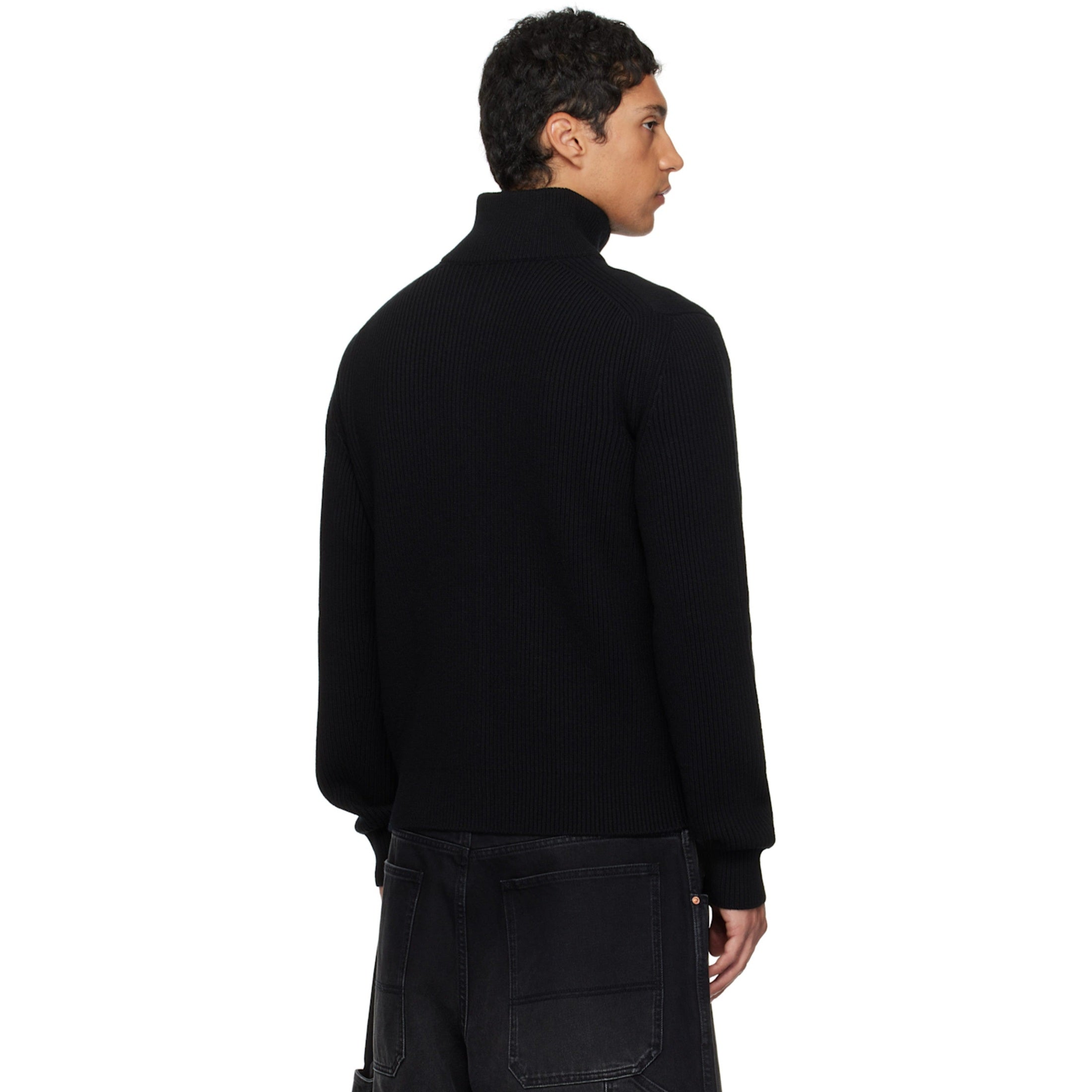 VET ZIP-UP BLACK SWEATER