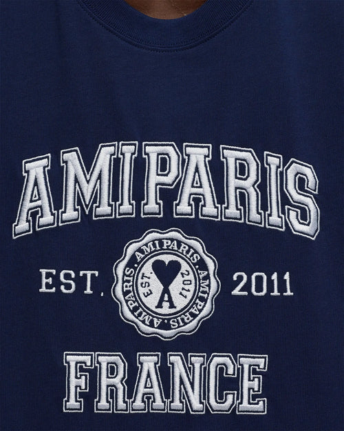 AMI Paris T-Shirt | Navy Blue | STW