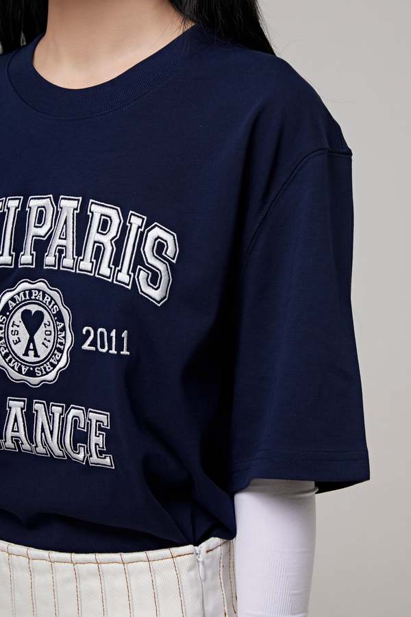 AMI Paris T-Shirt | Navy Blue | STW