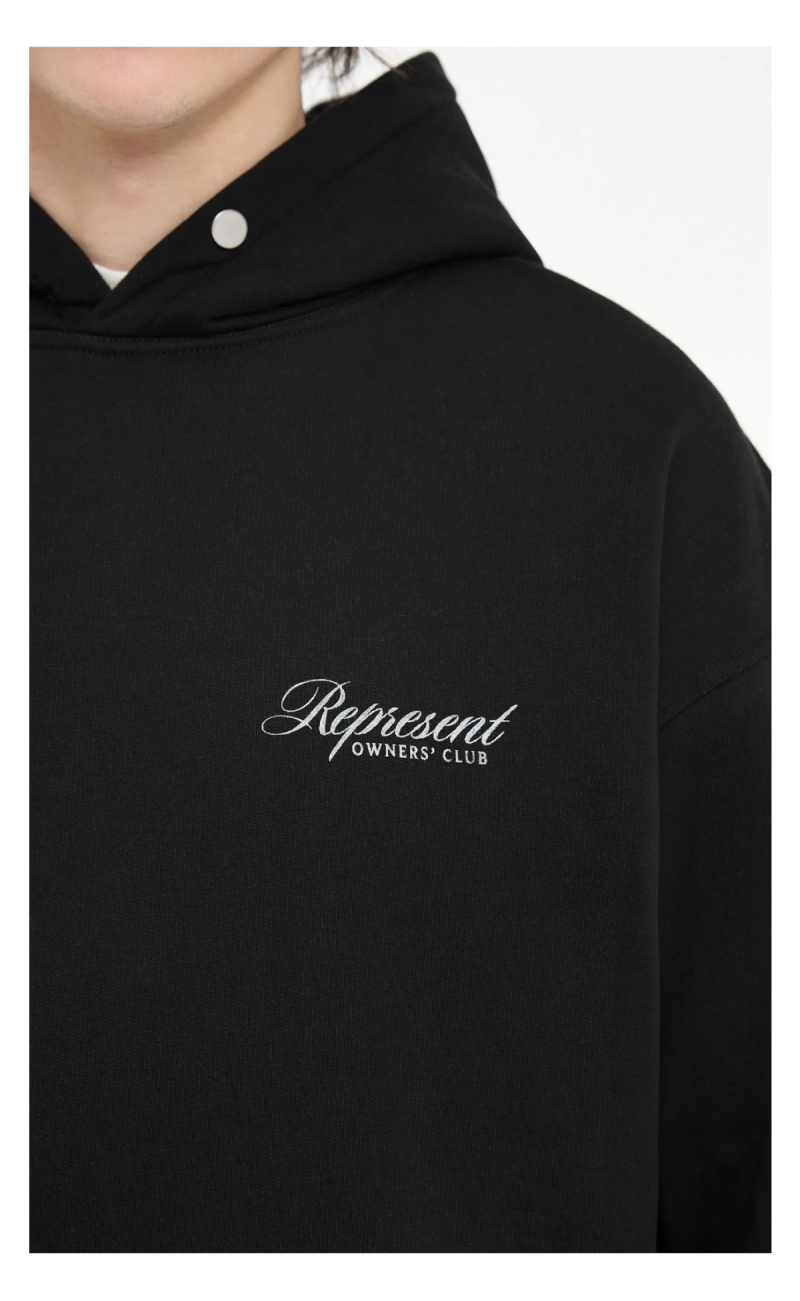 Represent REPRESENT OWNERS CLUB SCRIPT HOODIE Black Mens Hoody