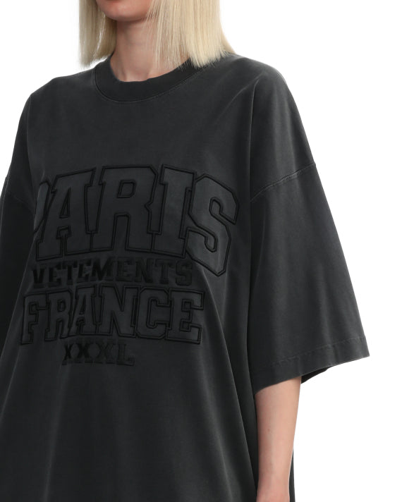 VETEMENTS Oversized T-Shirt im Used-Look in dunkelgrau