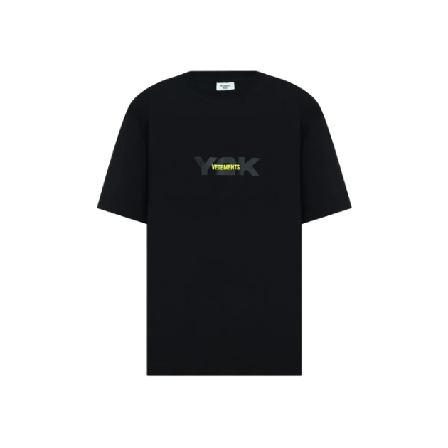 VETEMENTS Black Y2K t-shirt with logo embroidery