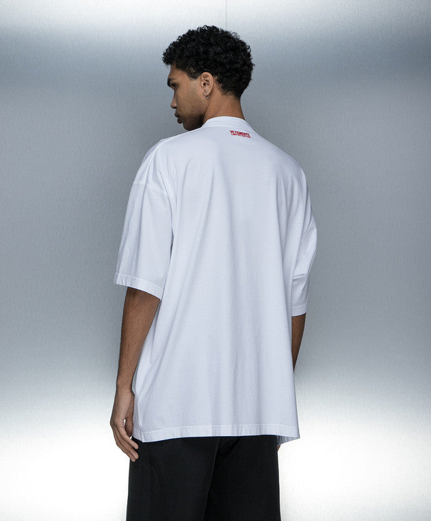 VETEMENTS White Y2K t-shirt with logo embroidery