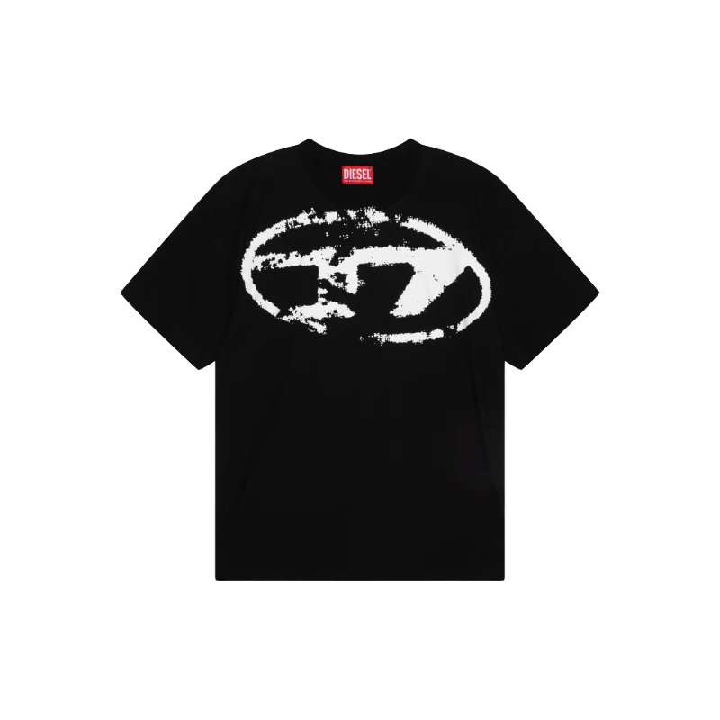DIESEL T-shirt with distressed flocked logo