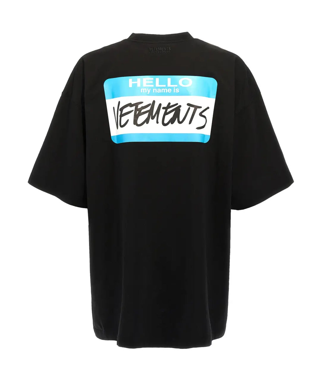 VETEMENTS Limited Edition Unisex Black Printed Jersey Oversized